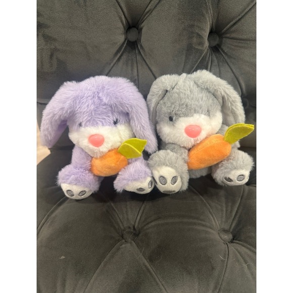 Other - Stuffed animal bunnies set of 2 super soft baby plush kids decor room easter
4"